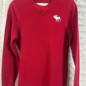 Abercrombie‎ & Fitch Red Ribbed Sweater